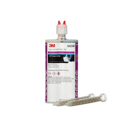 3M Super Fast Plastic Repair Adhesive, 04248, Black, 200 mL Cartridge - size: 200 mL