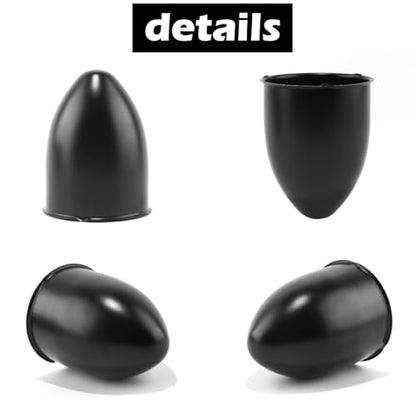 2Pcs 3.27" OD 4.53" H Pointed Top Trailer Wheel Center Caps for Rim - color: Matt Black, size: 3.27" OD 4.53" H