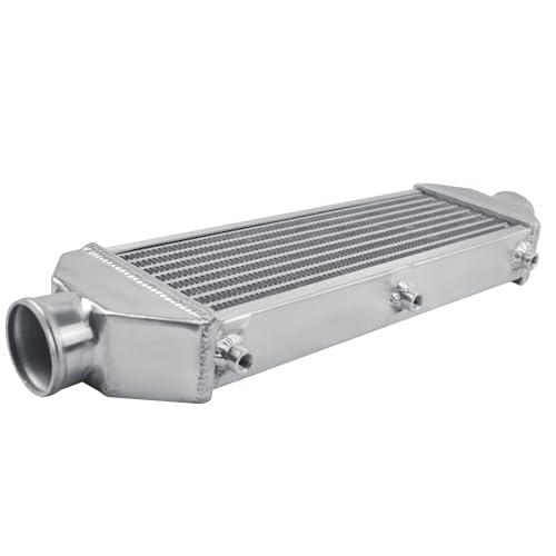 Universal Intercooler 24.5''x7.5''x2.8" Front Mount Intercooler 2.6'' Inlet and Outlet Aluminum Turbo Intercooler Direct Replacement for Any Turbo Charger system - size: 24.5''x7.5''x2.8" 2.6''