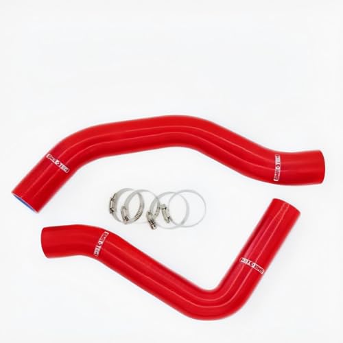 Silicone Radiator Coolant Hose Kit Upper and Lower 2Pcs, Fit for Dodge Ram 1500 2002-2008 4.7L (Red) - color: Red