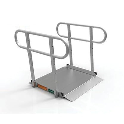 EZ-ACCESS - Portable Wheelchair Ramp and Aluminum Ramp with Handrails - Heavy Duty Mobility Device, Handicap Ramp with Solid Surface for Steps, Home Access & Vehicle Transport - 3G 3-Foot - size: 36 Inch (Pack of 1), style: Ramp + two-line rail