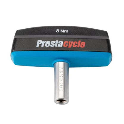Prestacycle Pro TorqKeys 8Nm T-Handle Torque Limiting Tool – Torque Wrench Bit with Ergonomic Low-Profile Grip, Magnetic 1/4" Hex Bit Retention, Durable Zinc Shaft - size: 8Nm