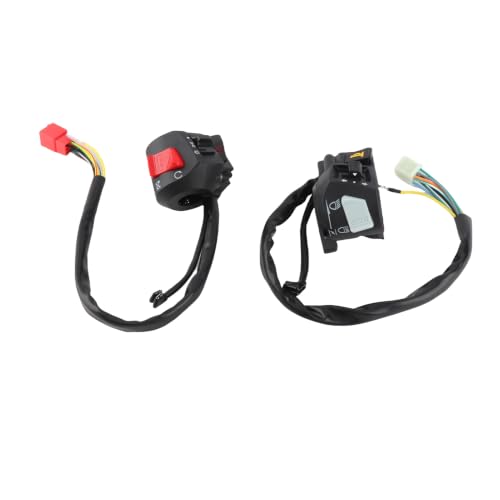 Acouto Motorcycle Handlebar Control Switch 7/8" Left & Right Side Handlebar Horn Turn Light Control Headlight On/Off Engine Stop Electric Start Switch 1 Pair