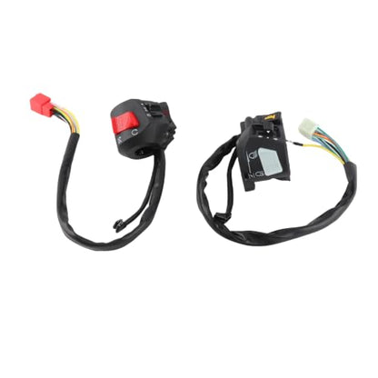 Acouto Motorcycle Handlebar Control Switch 7/8" Left & Right Side Handlebar Horn Turn Light Control Headlight On/Off Engine Stop Electric Start Switch 1 Pair
