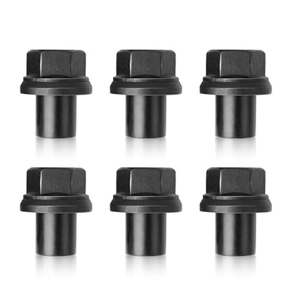 6PCS Two Piece Wheel Nuts, 28mm Sleeve Flanged, M22x1.5, 33mm Hex