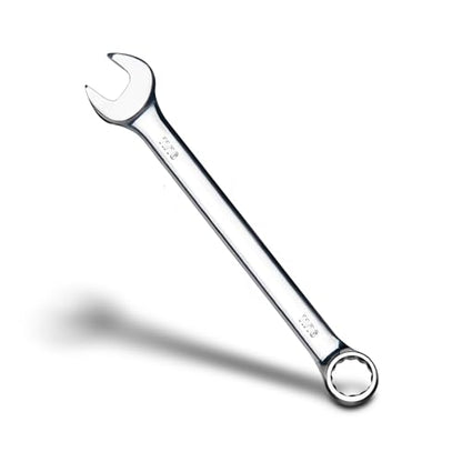 zhax 11/16" SAE Combination Wrench, 12 Point Box End, 15 Degree Offset Design, Mirror Polish Finish, Forged CR-V Steel, Hand Tools for Mechanics, Ideal for Auto and Home Repair - size: 11/16"