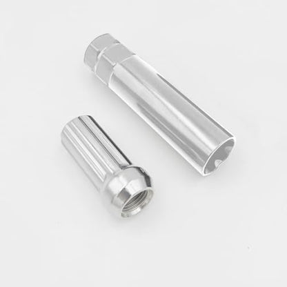 AUCELI 6 Point Spline Lug Nuts Key Tuner Socket Tool, Automotive Wheel Lock Removal Kit for Wrench with 3/4” & 13/16" Hex, Compatible with 12x1.5 12x1.25 1/2" x20 Thread Size, Universal Fit（Silver） - color: Silver