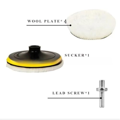 6Pcs 6 Inch Wool Polishing Buffing Pad Polishing Buffing Wheel with M14 Drill Adapter, Car Buffer Drill Attachment, Drill Buffer Polisher Attachmen for Car, Glass, Tile, Tire Polishing & Waxing - size: 6 Pcs 6 Inch