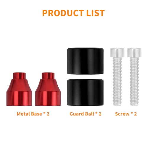 Crash Bar Wheel Screw Fit for Harley Touring and Softai - style: Black Wheel with Red Slider