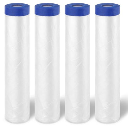 JMIATRY Pre-Taped Painter Plastic Sheeting for Painting 106IN x 88FTx 4Roll