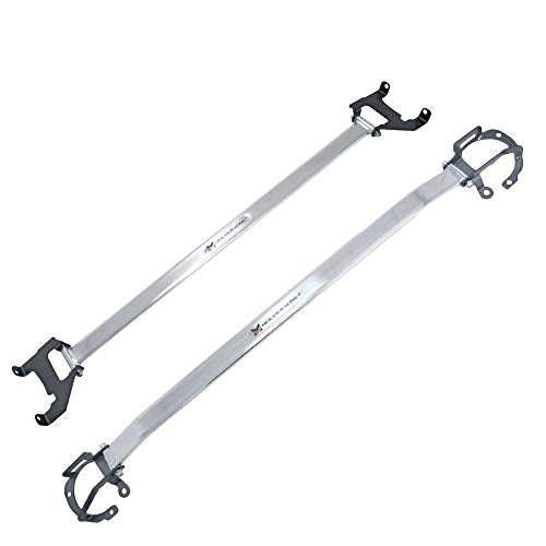 Megan Racing Front & Rear Upper Aluminum Polish Race Spec Strut Bar (MR-SB-SFR12FU-1P) (MR-SB-SFR12RU-1P)