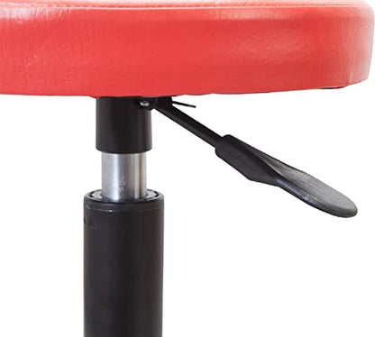 TCE Duty Rolling Pneumatic Creeper Garage/Shop Seat: Padded Adjustable Mechanic Stool with Tool Tray Storage, Red,ATRHL6201U