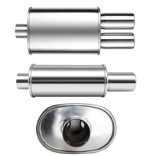 Catekro Exhaust Muffler Y Pipe 2.5" Inlet 3" Dual Outlet 21.3" Length - color: 1 Inlet to 2 Outlet