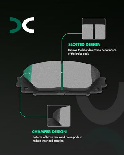 SCITOO D1184 D1423 Front Ceramic Brake Pads Sets For Toyota For Prius 2012 - size: Front D1184 + Rear D1423