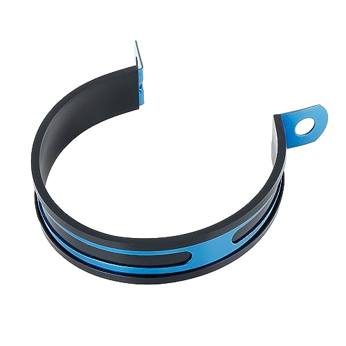 F FIERCE CYCLE 89mm 3.5" 3 1/2 Inch Motorcycle Exhaust Band Joint Clamp Muffler Pipe Stainless Steel Blue - color: Blue