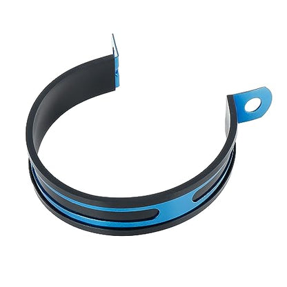 F FIERCE CYCLE 89mm 3.5" 3 1/2 Inch Motorcycle Exhaust Band Joint Clamp Muffler Pipe Stainless Steel Blue - color: Blue