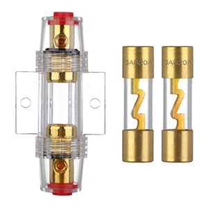 VEXUNGA 4-8 Gauge AWG Inline 20 Amp Fuse Holder with 20A AGU Fuses for Car Audio Alarm Amplifier Subwoofer in-line Fuse Holders (20Amp) - size: 20A
