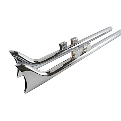 SHARKROAD 36 Inch Fishtail Exhaust for Harley Touring Models 2009-2016 - style: HDFT-3695C, 36" Chrome