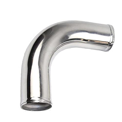 3.5" OD 90 Degree Aluminum Elbow Pipe with Beaded Ends - color: Polished Silver 90 Degree, size: OD 3.5"-89mm