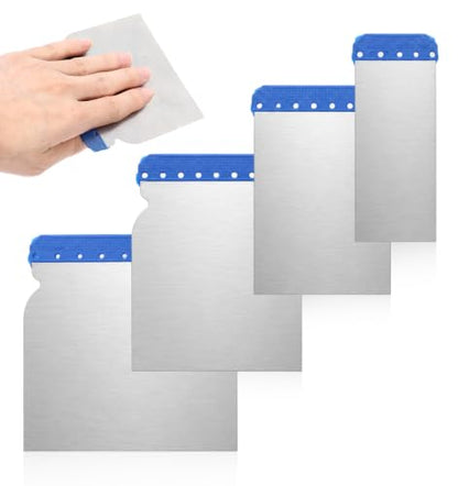 4Pcs Stainless Steel Body Filler Spreader, Espatulas Para Construccion