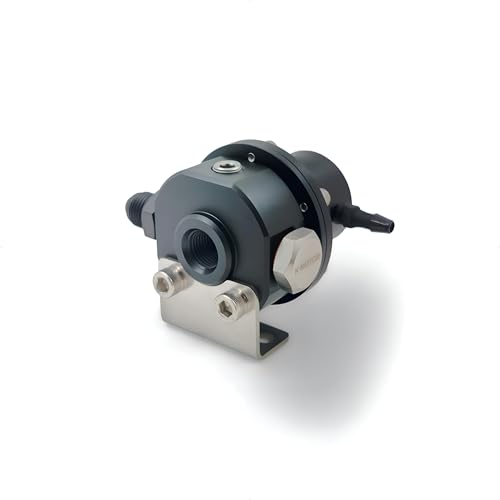KMOTOR Fuel Pressure Regulator 6AN EFI Return Adjustable (30-90 PSI) Black