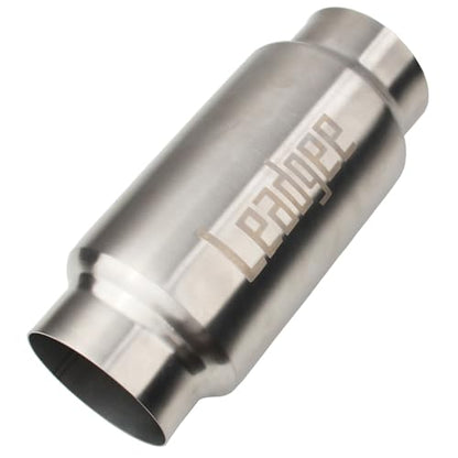 3" Inlet&Outlet Exhaust Resonator,9" Overall Length Center Straight Through Stainless Steel Muffler,Polished - size: 3" Inlet 9" Overall Length-1pc