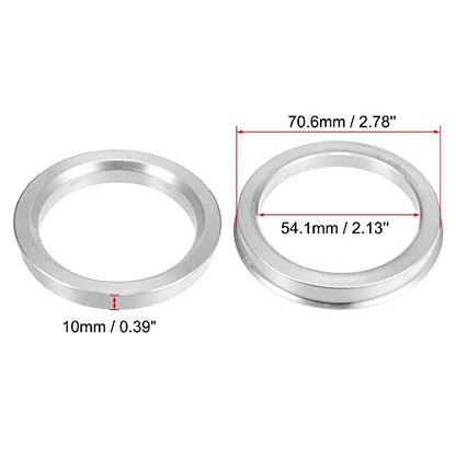 X AUTOHAUX 4pcs OD 70.6mm to ID 54.1mm Aluminium Alloy Car Hub Centric Rings Wheel Bore Center Spacer - size: 54.1mm