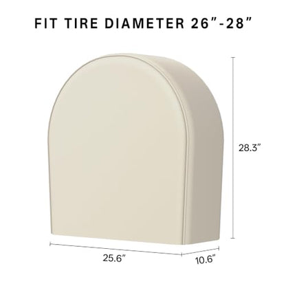 eletecpro RV Tire Covers, Fit 26-29 Inch Tire, Light Beige, 4-Pack - color: Light Beige, size: M (Fits Tire Diameters 26''-29'')