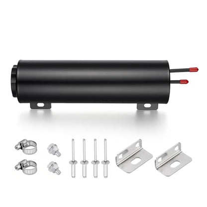 EVIL ENERGY Radiator Overflow Tank 3" x 10", Aluminum Coolant Overflow Reservoir, Universal Coolant Reservoir Tank with Cap, Coolant Expansion Recovery Tank for Cars, Trucks, Racing - size: 3"x10"