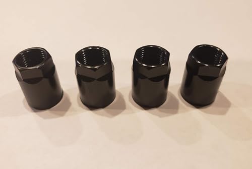 Set of 4 Nuts- Universal Black TPMS Sensor Air Valve Stem Mounting Nut Tire Pressure Monitoring System for Black Wheels and Rims