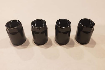 Set of 4 Nuts- Universal Black TPMS Sensor Air Valve Stem Mounting Nut Tire Pressure Monitoring System for Black Wheels and Rims