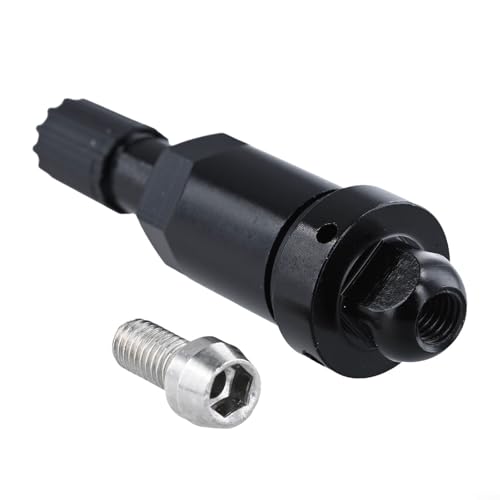 4PCS TPMS Tire Valve Stem Replacement Kit with Aluminum Alloy Stem, Rubber and Metal Seals, Fixing Nut, Black Valve Stems for Car and Truck Wheels Offering Reliable Airtight Seal