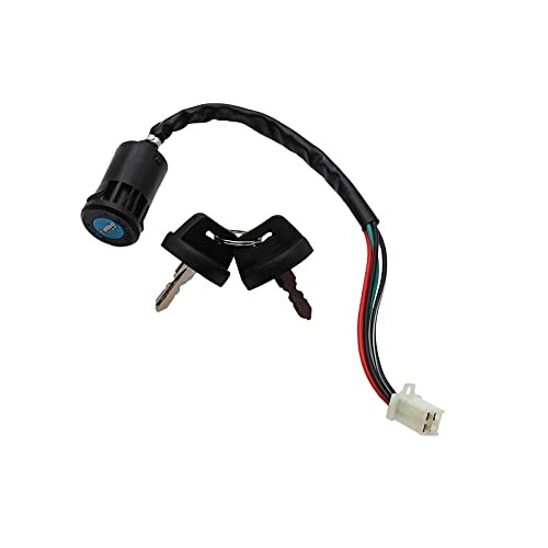 4 Wire Ignition Key Switch for 50cc-125cc ATV, Go Kart, Scooter (Female Plug, Black, 2 Position, ON-OFF) - style: Female Plug