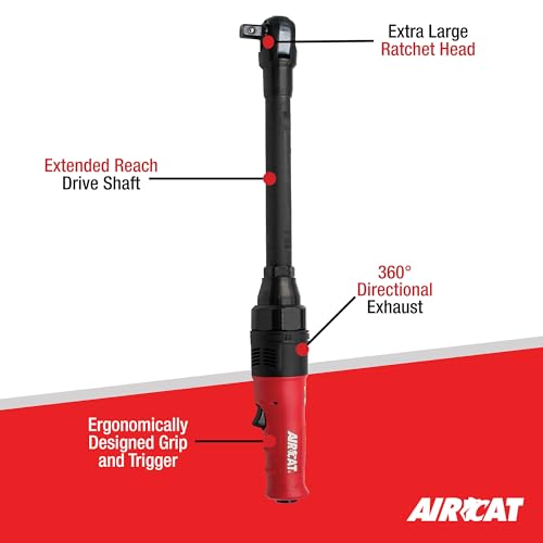 AIRCAT 805-HT-22-5 1/2" High Torque Long Reach Ratchet, 130 ft-lb, 200 RPM