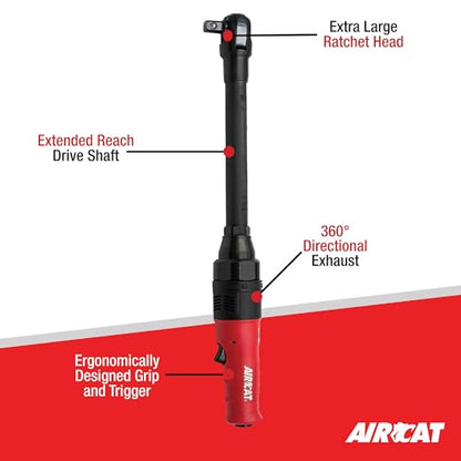 AIRCAT 805-HT-22-5 1/2" High Torque Long Reach Ratchet, 130 ft-lb, 200 RPM