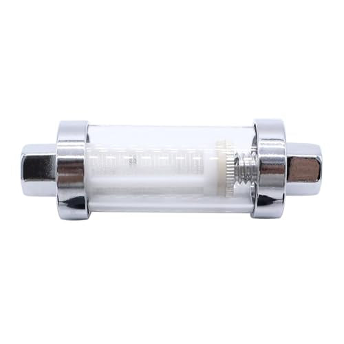 2 Set Universal 3/8" 1/4" 5/16" Fittings Inline Fuel Filters Chrome Glass Reusable Washable Inline Fuel Filter Fits for Motorcycle Car Caravan Boat Lawn Mower