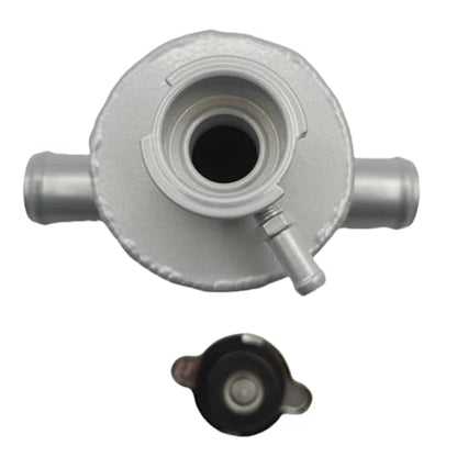 Universal 32mm Hose Filler Neck Aluminum Coolant Overflow Expansion Reservoir Tank With Cap