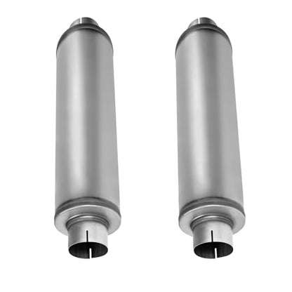 4" Inlet Diesel Exhaust Muffler,4 Inch Inlet/Outlet Resonator Muffler Straight Through Stainless Steel 30" Whole Length,Welded On Exhaust Tip,2pack - size: 4in inlet-2pcs