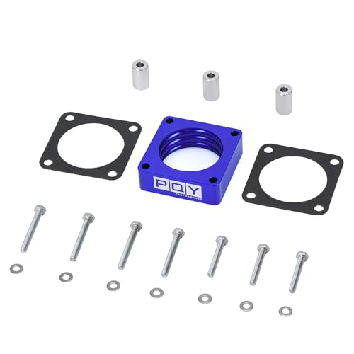 Throttle Body Spacer Compatible with 91-06 Jeep Wrangler TJ YJ LJ Cherokee XJ 2.5L/4.0L Engine Gas MJ w/Gasket 1" Raise Manifold Carb (Blue) - color: blue