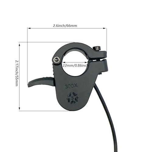 Electric Throttle 300X Thumb Throttle 3-Pin M8 Waterproof Plug Ebike Throttle 300X Left and Right Thumb Handlebar Accelerator for 12V 24V 36V 48V 52V 60V 72V Electric Bikes Scooters 22mm Handlebars