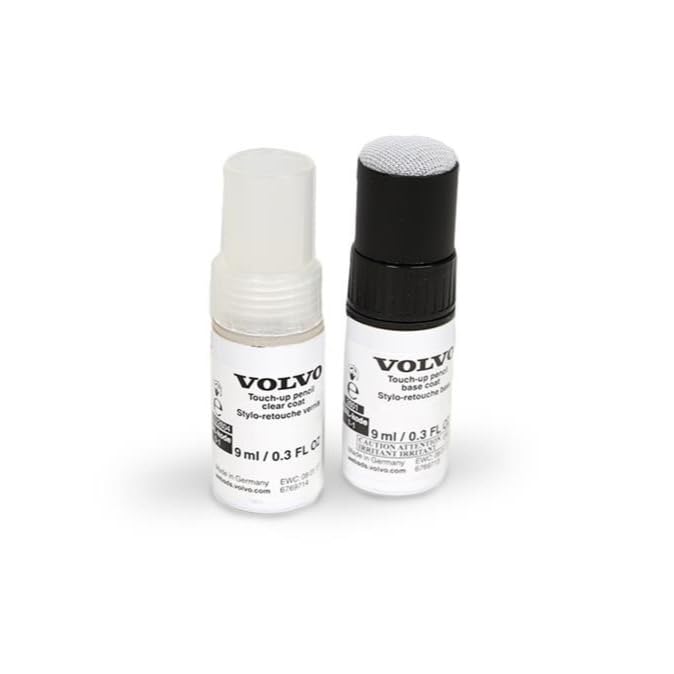 Volvo Touch Up Paint Pen, Includes Base Coat and Clear Coat, 2 x 9 ml (0.3 fl oz), OEM Factory Original (736 Bright Dusk Metallic) - color: 736 Bright Dusk Metallic