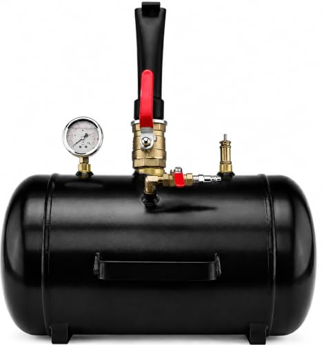 XtremepowerUS 5 Gallon Tire Bead Seater Blaster with Pressure Gauge, Air Tire Inflator Seating Tool for Tubeless Tires, Carbon Steel Air Tank for Car, Truck, Tractor, ATV & Heavy Equipment - size: 5.0 Gal/19L