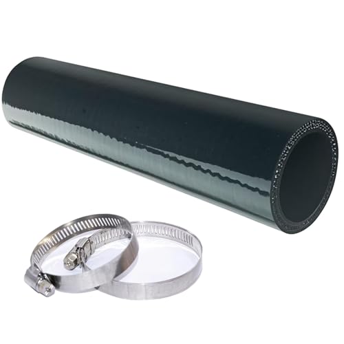 ID 3 inch Straight Silicone Hose Coupler (8 inch Length) with 2Pcs Clamps - size: ID: 3"(76.2mm)
