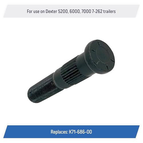 Press-In Wheel Studs 1/2"-20 x 2.70" Replacement for Dexter 5200, 6000 7000, lb 7-262 Trailer (6 Pack)