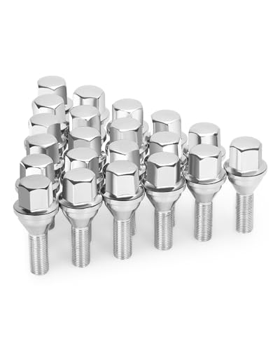 M12x1.25 Lug Bolts, 20PCS Upgraded One-Piece Solid Chrome Wheel Lug Bolts - color: Silver, size: M12x1.25 for Cherokee