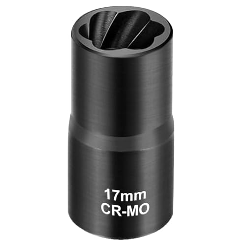 Topec 17mm Lug Nut Remover, Wheel Lock Removal Kit for Stripped Bolt & Rounded Nut, 1/2" Drive | Hand Tools Only (≤200NM) - style: 17MM