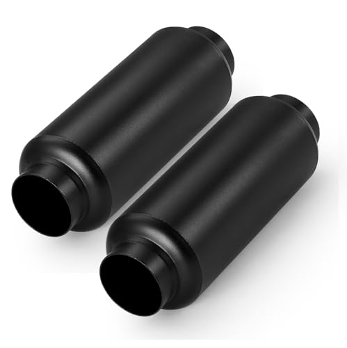 2PCS 2.5" Inlet Exhaust Resonator, 2.5" Outlet 11.5" Overall Length Stainless Steel Performance Muffler, Straight Through Design, Weld-On, Universal for Car Truck, Black - color: Silver, size: 2.5" inlet 11.5" Overall Length(4" wide)-2PCS