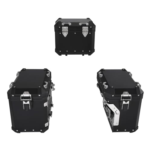 TCT-MOTORPARTS Trunk Saddlebags Pannier Side Case Luggage Bag Fits for BMW F850GS F900GS R1200GS - color: Black Saddlebags (48L)+Trunk (38L)