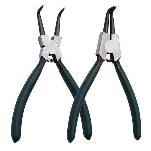 2pcs 7in Snap Ring Pliers, 5/64in Tips - color: 2pcs 90° Regular Tip Snap Ring Pliers