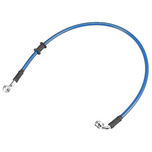 Motoforti Universal 60cm 23.62" Motorcycle Brake Clutch Oil Hose Line Pipe Hydraulic Reinforced Stainless Steel Braided Blue - color: Blue, size: 24 Inch